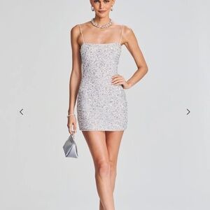 Dionne Retrofete Silver Dress NWT Size S